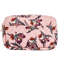 Fan Palm Toiletry Bag - Large - Quilted Velvet - Rose Hibiscus