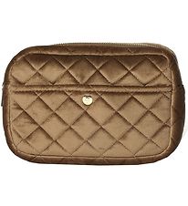 Fan Palm Toiletry Bag - Medium+ - Quilted Velvet - Hazel Nut