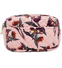 Fan Palm Toiletry Bag - Medium+ - Quilted Velvet - Rose Hibiscus