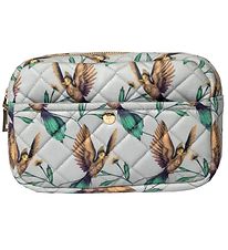 Fan Palm Toiletry Bag - Medium+ - Quilted Velvet - Natural Hummi