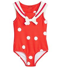 Mini Rodini Swimsuit - UV50+ - Sailor Polka Dot - Red