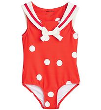 Mini Rodini Sundföt - UV50+ - Sailor Polka Dot - Rautt