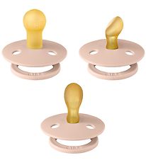 Bibs Colour Dummies - 3-Pack - Size 1 - Natural Rubber - Blush