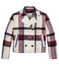Tommy Hilfiger Jacket - Check Peacoat - Cream Check with Navy/Re