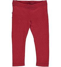 Müsli Leggings - Pointel byxor Baby - Berry Röda