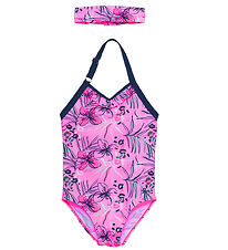 Color Kids Swimsuit w. Headband - Begonia Pink