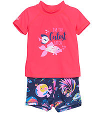 Color Kids Badeset - Badeshirt/Badehose - Diva Pink