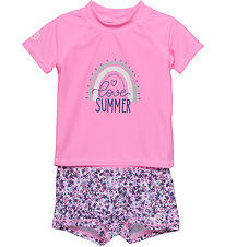 Color Kids Swim Set - Swim Top/Swim Trunks - Begonia Pink
