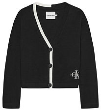 Calvin Klein Cardigan - Gebreid - Contrask Knit - Zwart/Wit