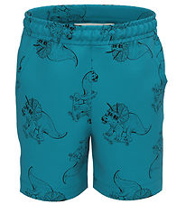 Name It Sweat Shorts - NmmVanny - Algiers Blue w. Triceratops