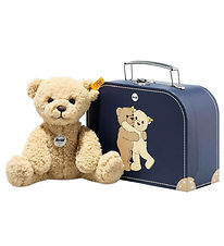 Steiff Soft Toy - 21 cm. - Ben Teddy Bear - In Suitcase - Beige