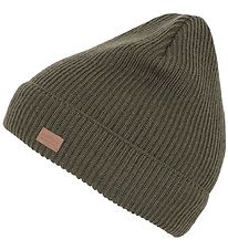 Melton Mössa - Basic Ribbad Beanie - Murgröna Green