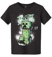 Name It T-shirt - NkmJom Minecraft - Black w. Print