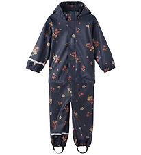 Name It Rainwear - Noos - NmfDry - Dark Sapphire w. Flowers