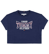 Tommy Hilfiger Stuttermabolur - 1985 Varsity Tee - Dökkblátt Fer
