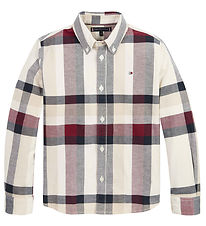 Tommy Hilfiger Skjorta - Global Stripe Rutig skjorta - Rd/Vit
