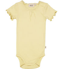 Wheat Bodysuit s/s - Rib - Yellow Dream