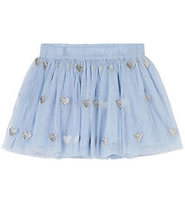 Stella McCartney Kids Tulle Skirt - Light Blue/Silver w. Hearts