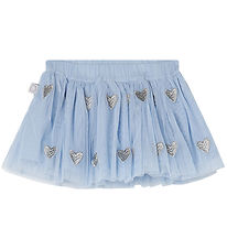 Stella McCartney Kids Tulle Skirt - Light Blue/Silver w. Hearts