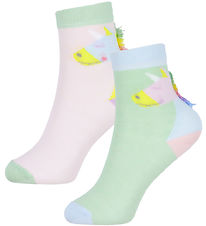 Stella McCartney Kids Socks - 2-Pack - Pink/Green w. Fringes