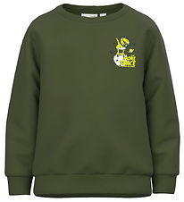 Name It Sweatshirt - NmmVosha - Rifle Green w. Dinosaurs