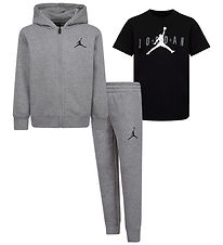Jordan Tracksuit - Cardigan/Sweatpants/T-shirt - Grey/Black