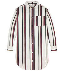 Tommy Hilfiger Skjortklnning - Global Stripe - Ivory/Rd White