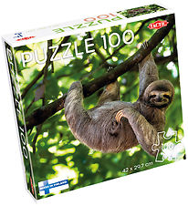 TACTIC Jigsaw Puzzle - Sloth Haning on Tree - 100 Bricks