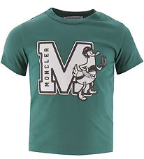 Moncler T-Shirt - Vert/Blanc av. Imprim