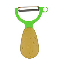 Kinderkitchen Potato peeler - Brown/Green