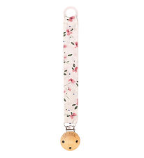 Smallstuff Pacifier Clip - White w. Flowers