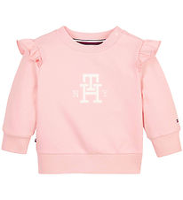 Tommy Hilfiger Sweatshirt - Baby Meisjesmonogram - Roze Kristal