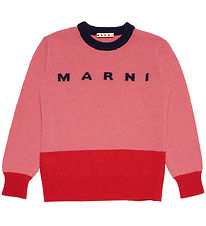 Marni Bluse - Wolle - Koralle/Rot m. Navy