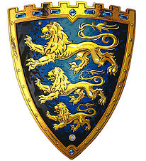 Liontouch Maskeradklder - Knight-Shield - Trippellejon - Bl/Gu