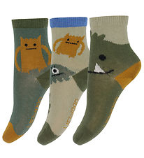 Liewood Socks - Silas - 3-Pack - Monsters Blue Mix