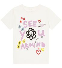 Stella McCartney Kids Stuttermabolur - Off White M. Prentað