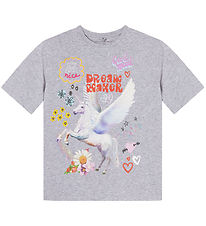 Stella McCartney Kids T-Shirt - Gris Chin av. Licorne