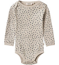 Wheat Bodysuit l/s - Fille - Soft Beige Clover