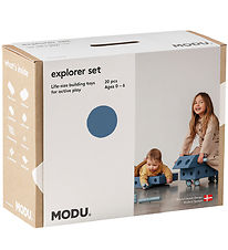 MODU Explorer Set - 20 Parts - 55x40x20 cm - Deep Blue/Sky Blue