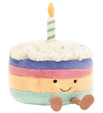 Jellycat Soft Toy - 26x21 cm - Fun Rainbow Birthday Cake
