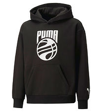 Puma Hoodie - Basketbal Posterize - Zwart m. Wit
