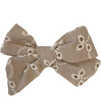 Bows By Str Hair Clip w. Bow - Cornelia - Beige Embroidery Angl