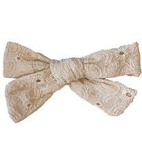 Bows By Str Hairpin w. Bow - Dorthea - Off White Embroidery