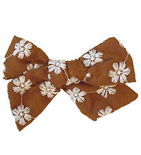 By Str Hair Clip w. Bow - Blanca - Caramel w. White Blom