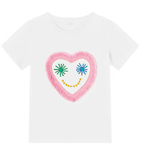 Stella McCartney Kids T-Shirt - Blanc av. Coeur