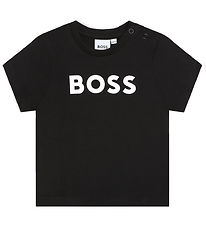 BOSS Stuttermabolur - Svart M. Hvítur