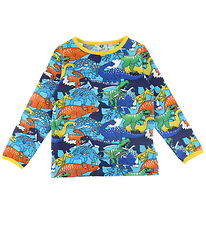 Smfolk Blouse - Blue Atoll with Dinosaurs