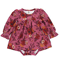 Msli Bodysuit w. Skirt l/s - Bloomy - Boysenberry/Fig/Berry Ed