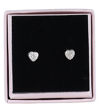 MillaVanilla Earrings - Heart Glitter - Silver