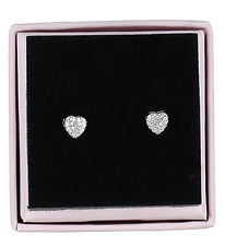 MillaVanilla Boucles d'oreilles - Coeur Glitter - Argent